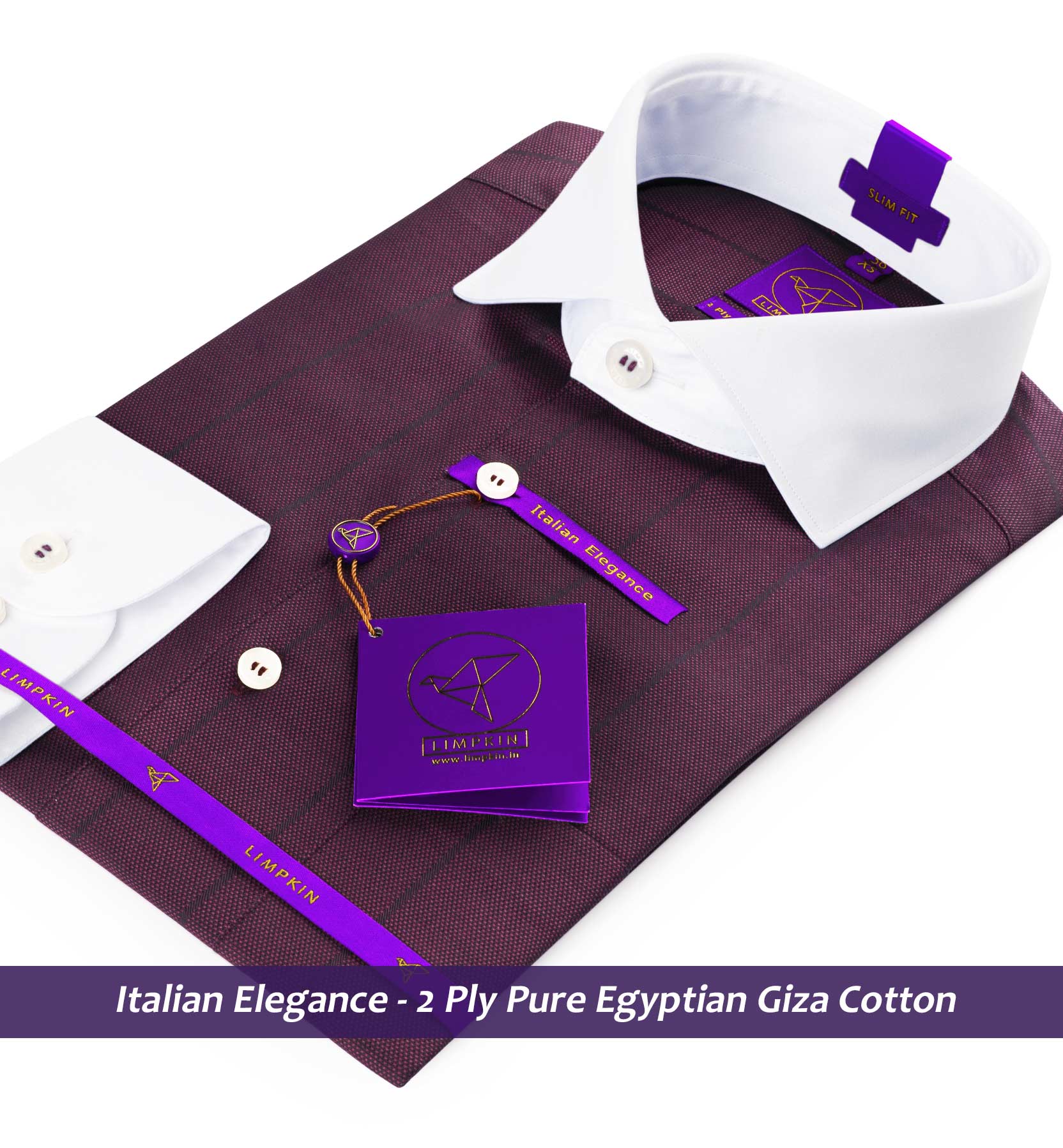 Albania- Plum Purple Stripe with White Collar