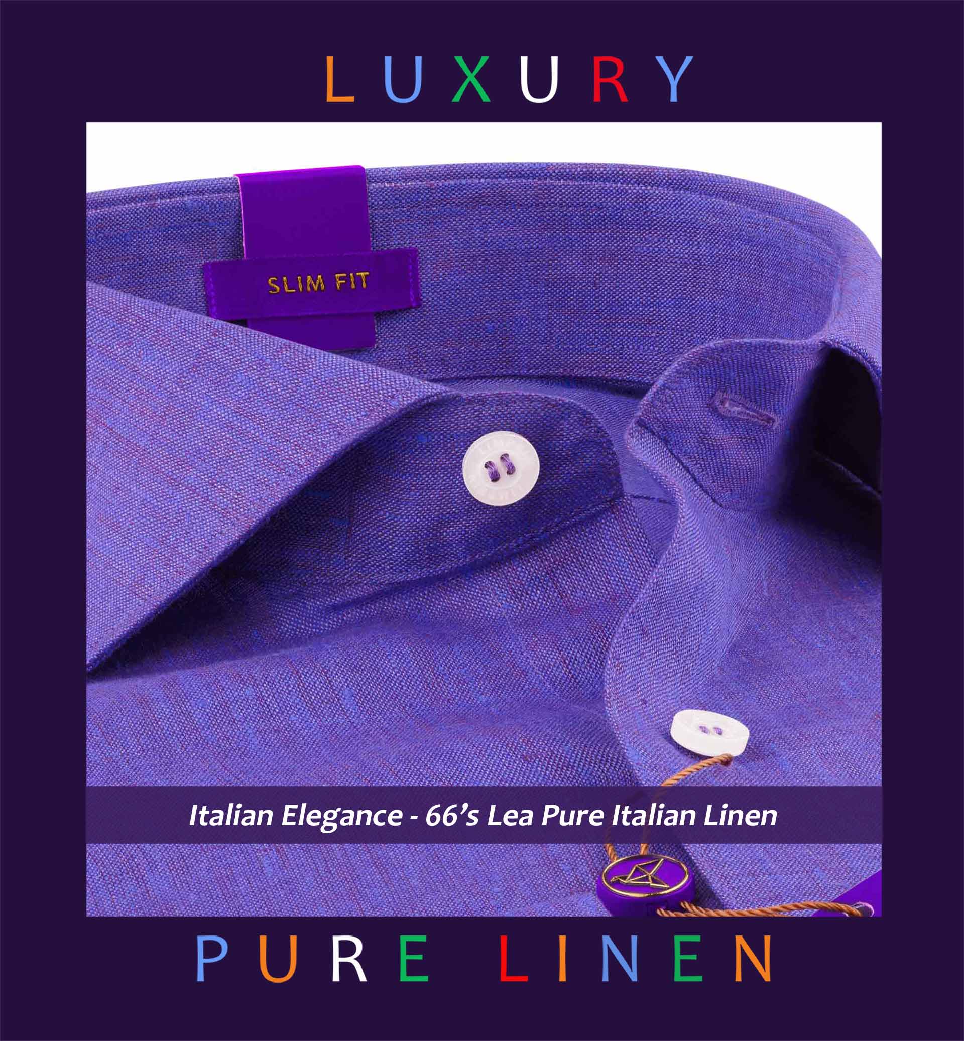 Sorrento- Amethyst Solid Linen- 66's Lea Pure Italian Linen