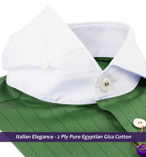 Daytona- Jade Green Stripe with White Collar