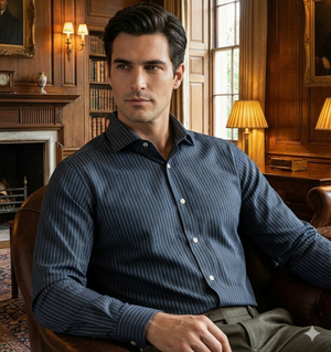 Sebastian- Navy & Beige Stripe