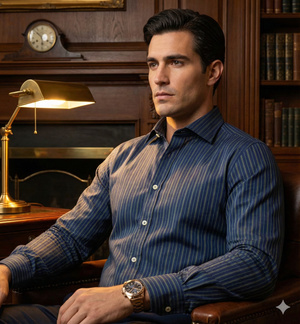 Sebastian- Navy & Beige Magical Stripe