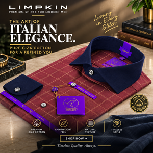 Huesca- Burgundy & Beige Check- Navy Collar