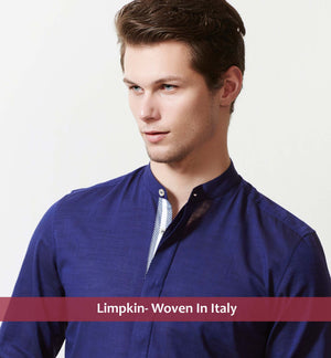 Tripoli- Navy Solid Linen with Print Contrast