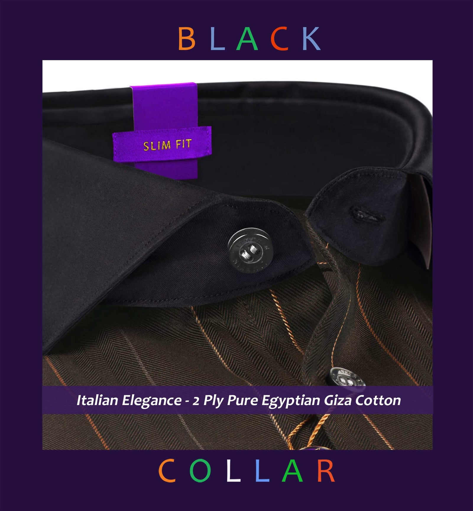 Maribo- Cedar Brown & Beige Stripe- Black Collar