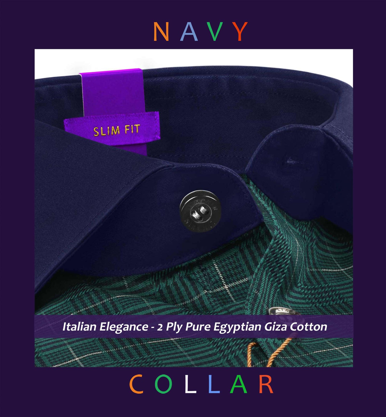 Maribo- Seaweed Green & Beige Check- Navy Collar