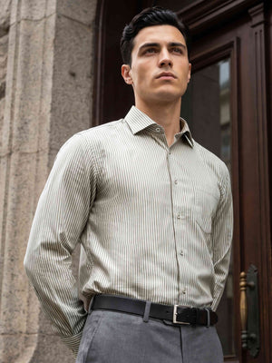 Preston- Ivory & Beige Magical Stripe