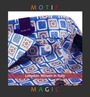Orion- Azure Blue & Purple Print