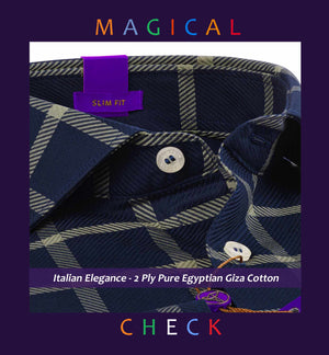 Almada- Navy & Beige Magical Check