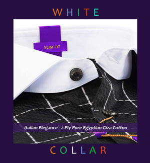 Reggio- White & Black Check- White Collar