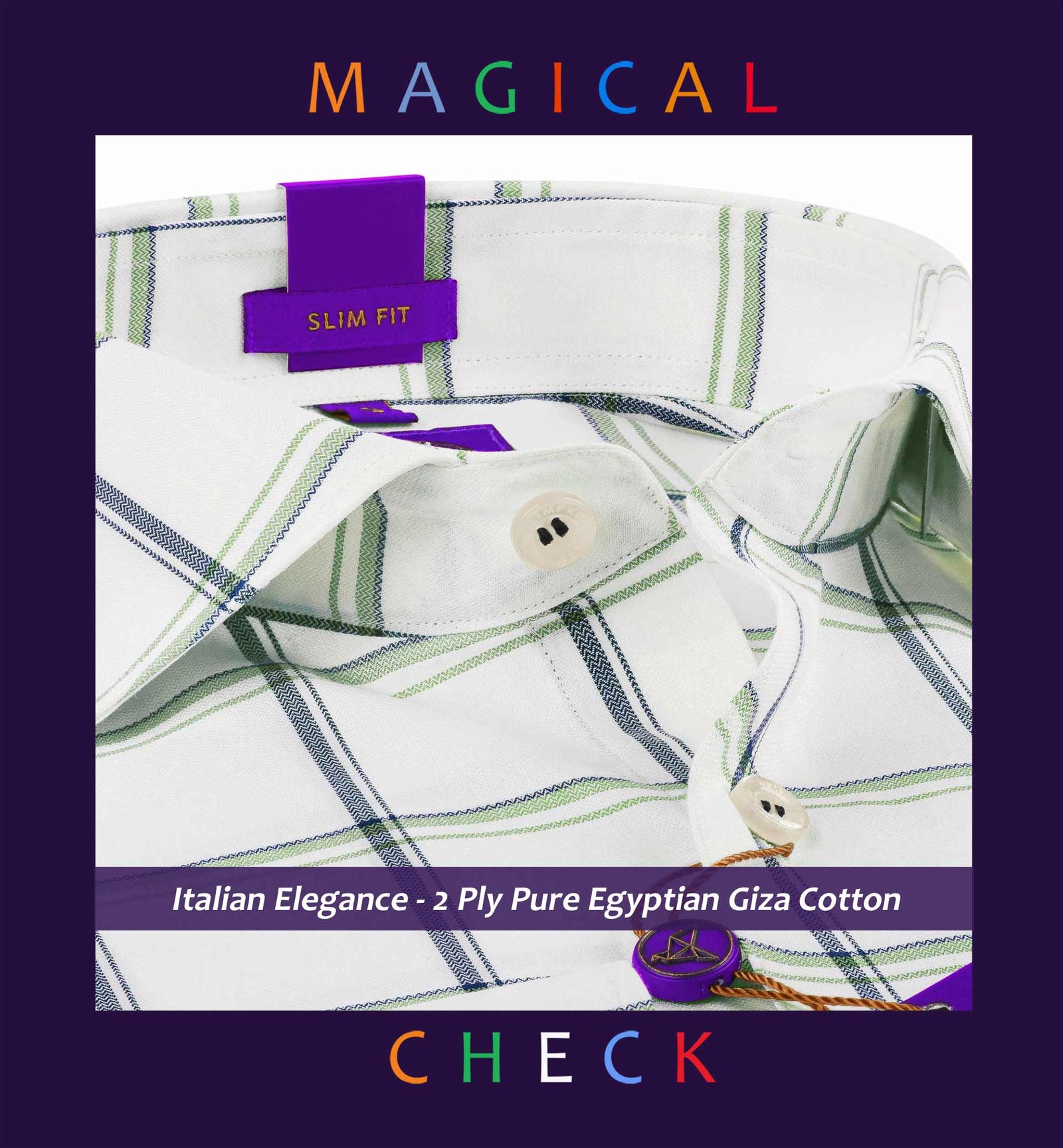 Ascona- Navy & Jade Green Check