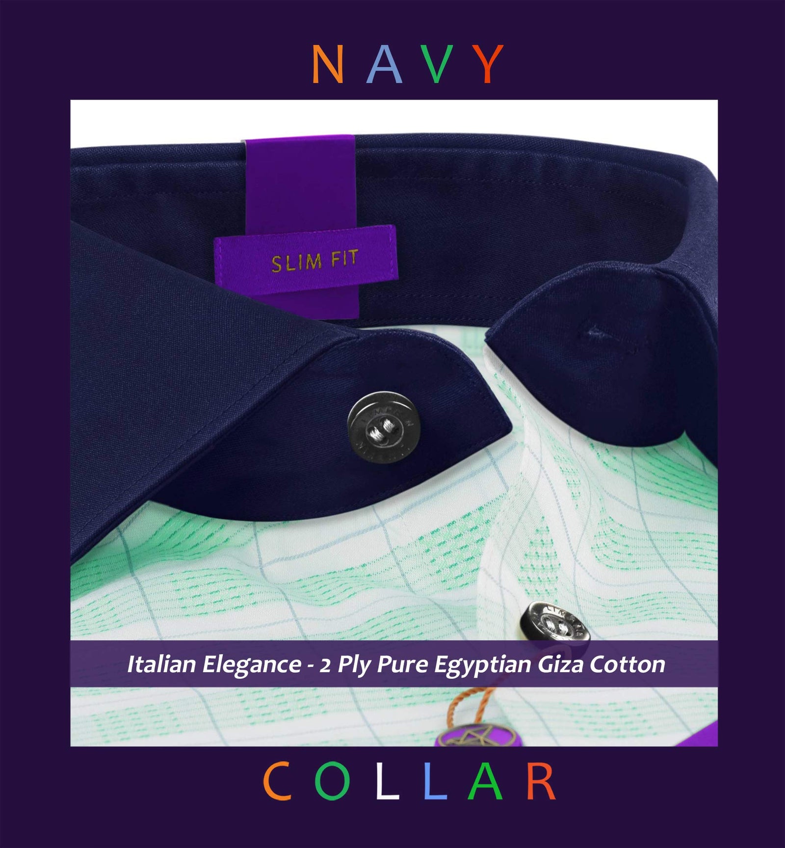 Brighton- Emerald Green & White Check- Navy Collar