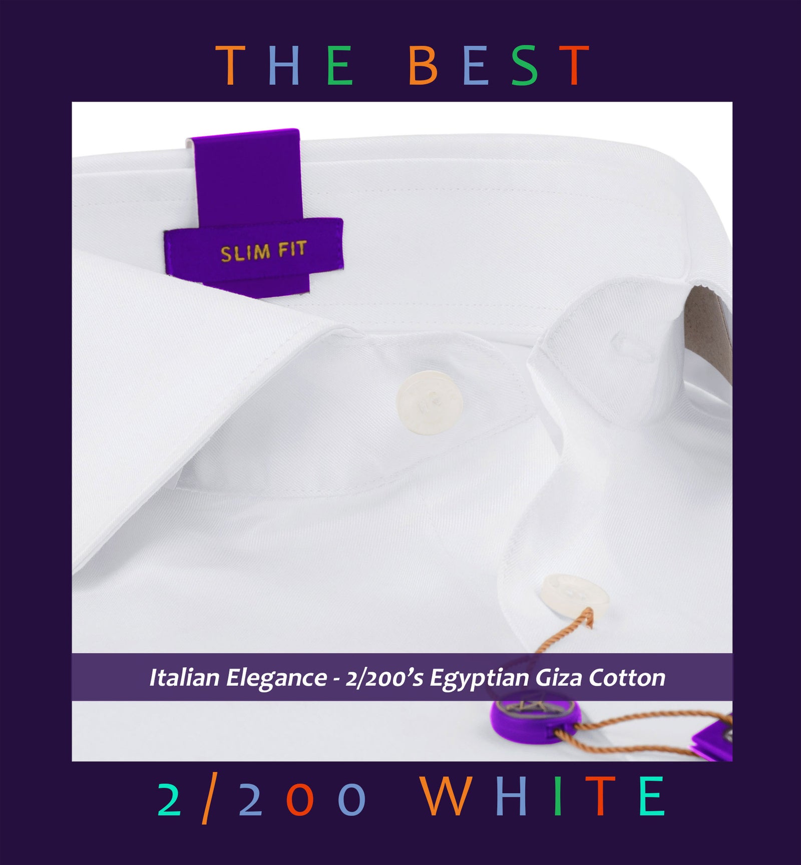 Stanford- The Best Formal White- 2/200 Egyptian Giza Cotton