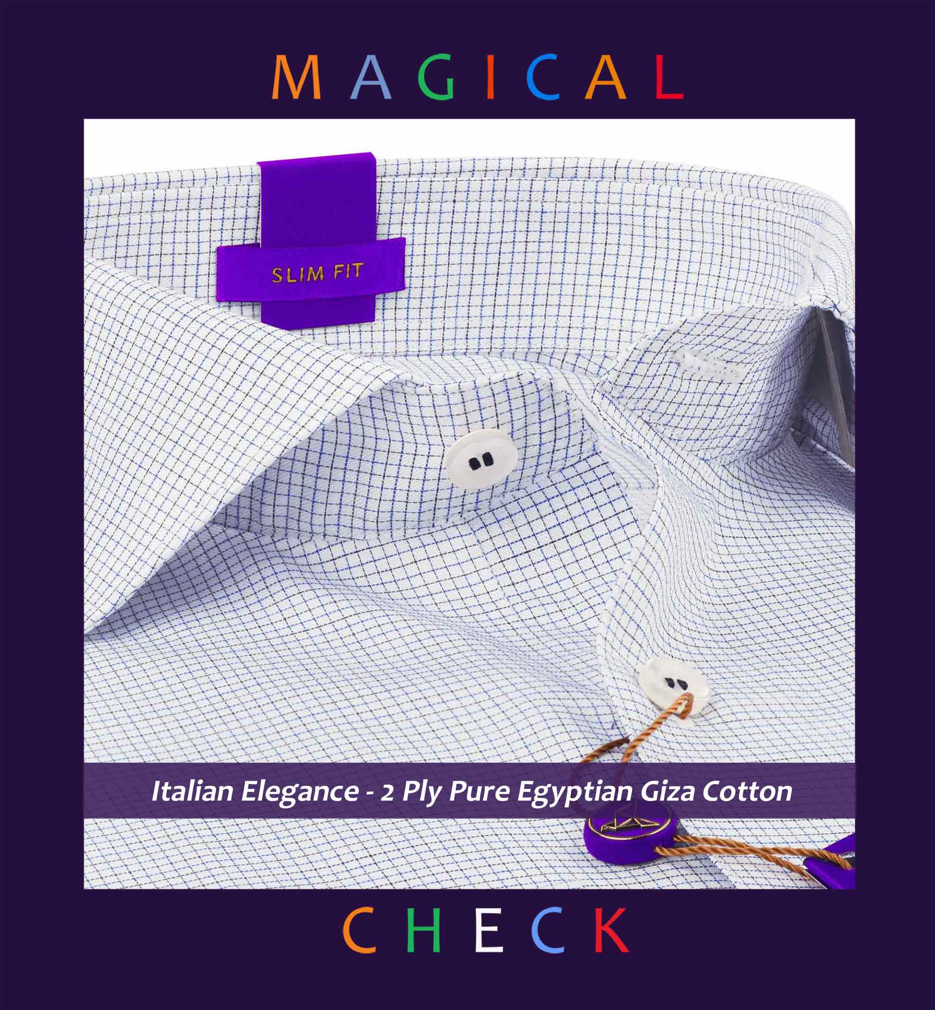 Petersburg- Navy & White Pin Check