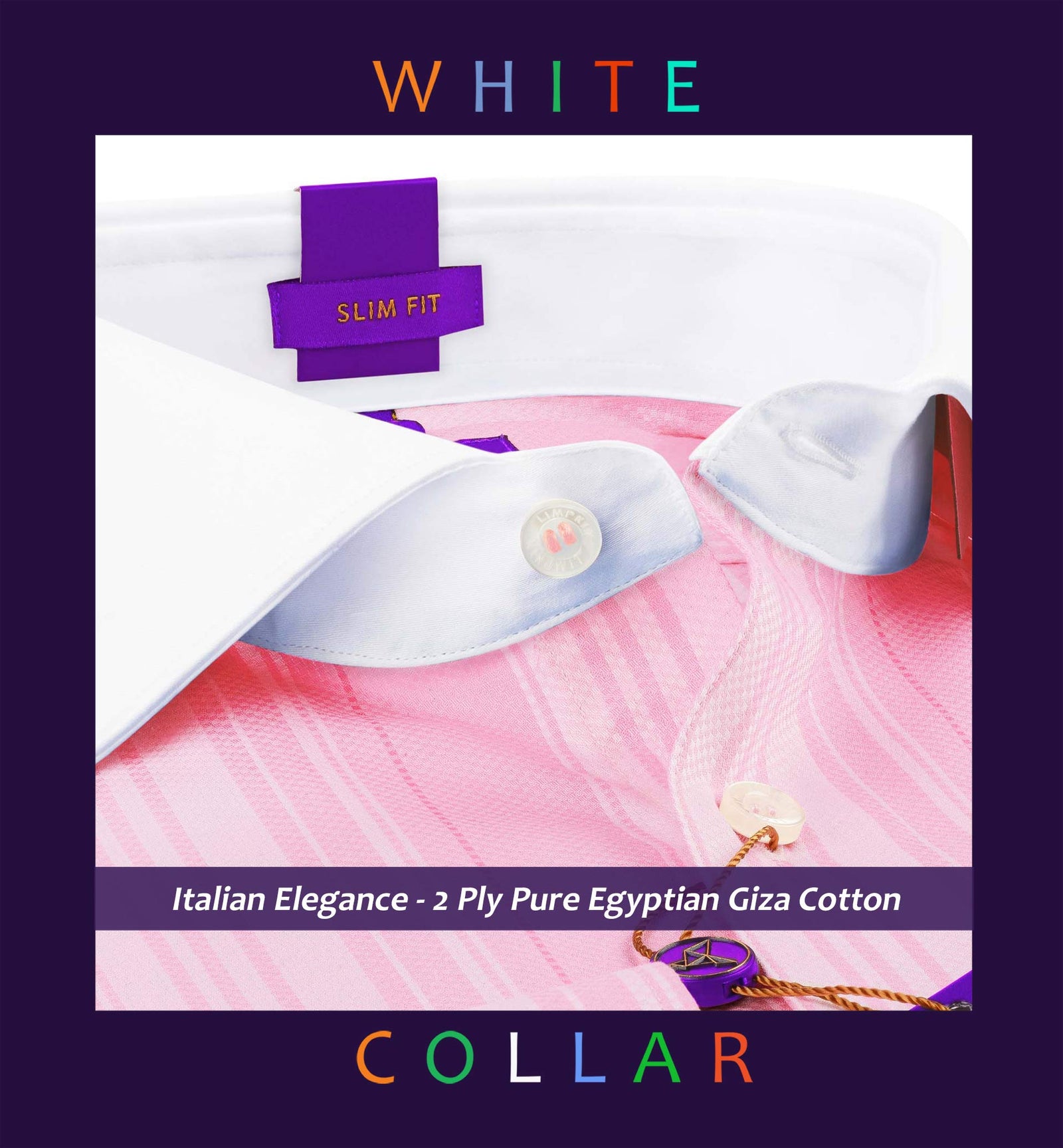 Oklahoma- Flamingo Pink Stripe- White Collar