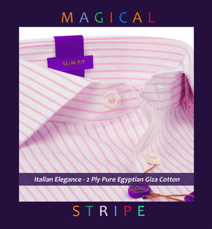 Lombardy- Flamingo Pink & White Stripe