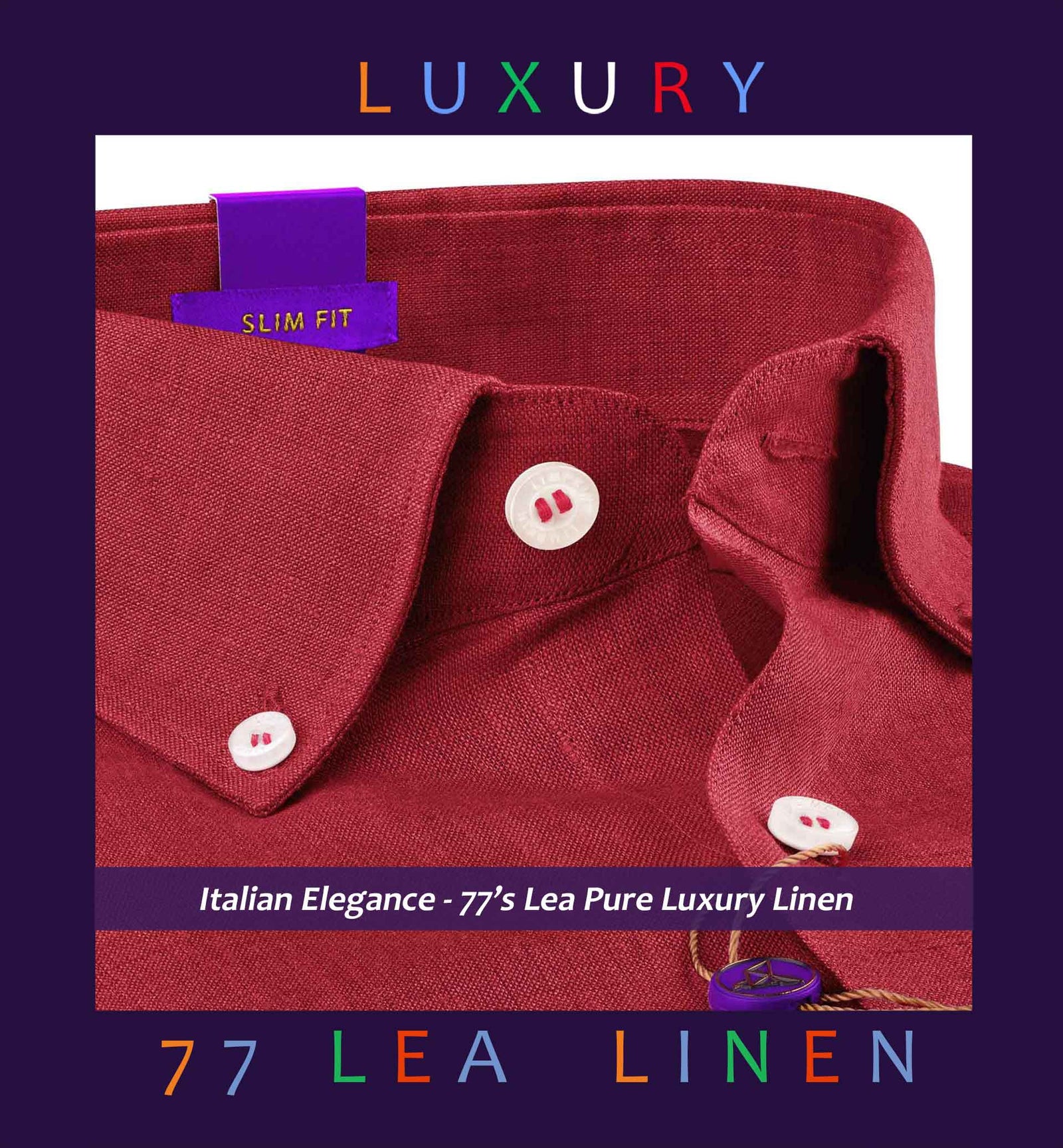 Moncler- Crimson Red Linen- Button Down