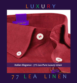 Moncler- Crimson Red Linen- Button Down