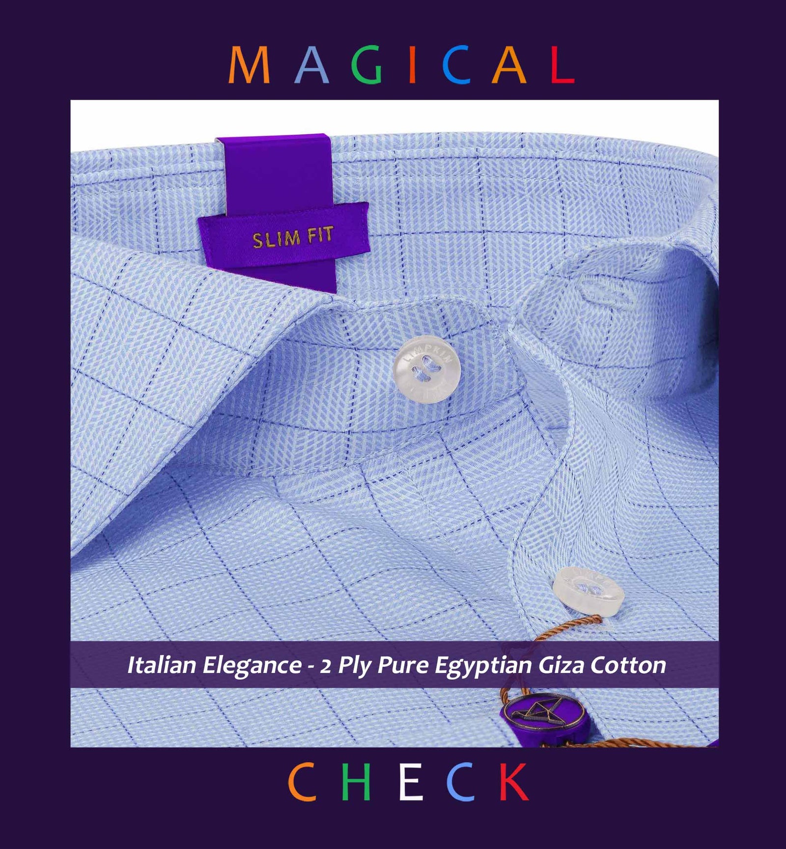 Albany- Azure Blue & Navy Check