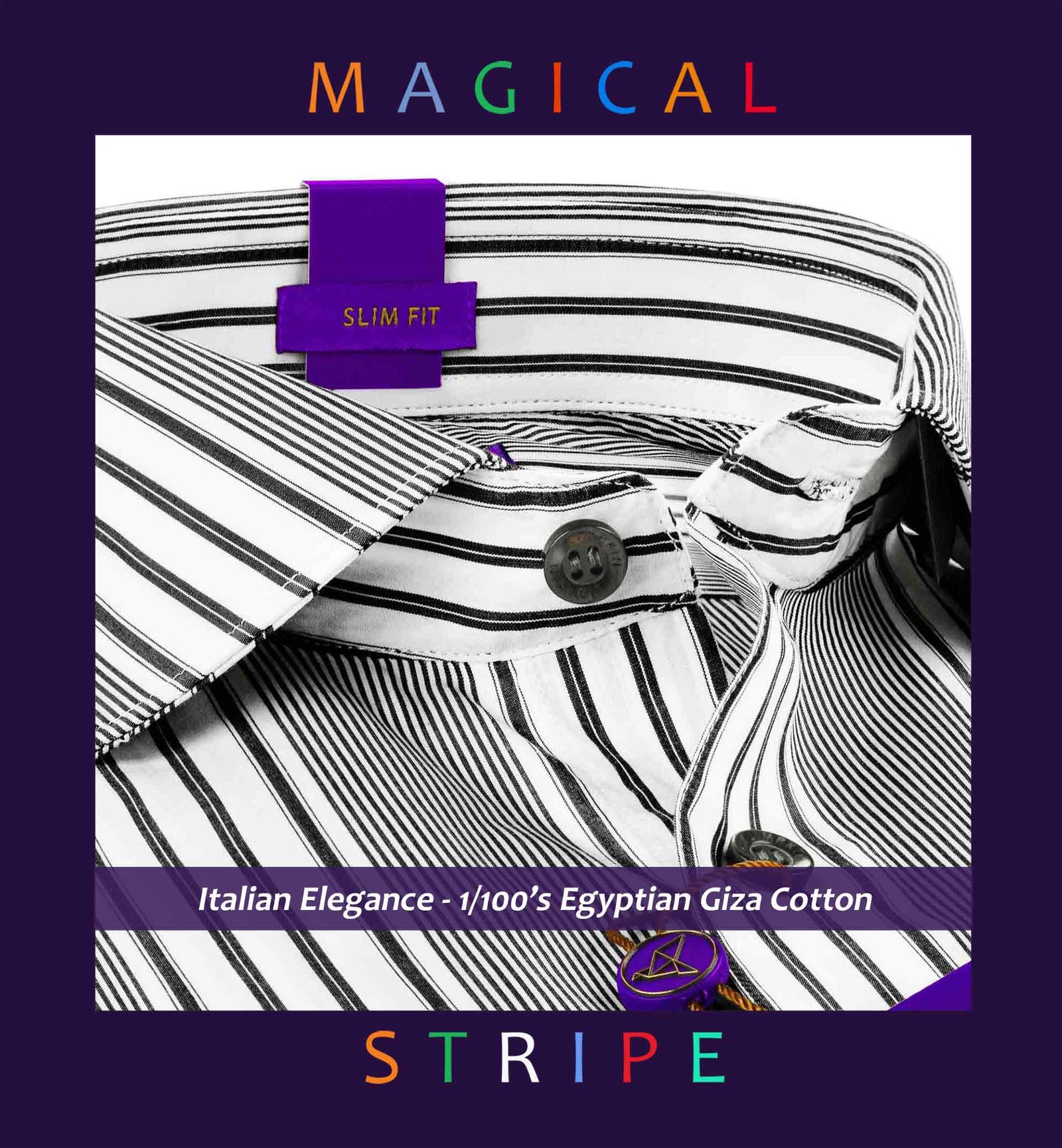 Montford- Black & White Stripe- 1/100 Egyptian Giza Cotton