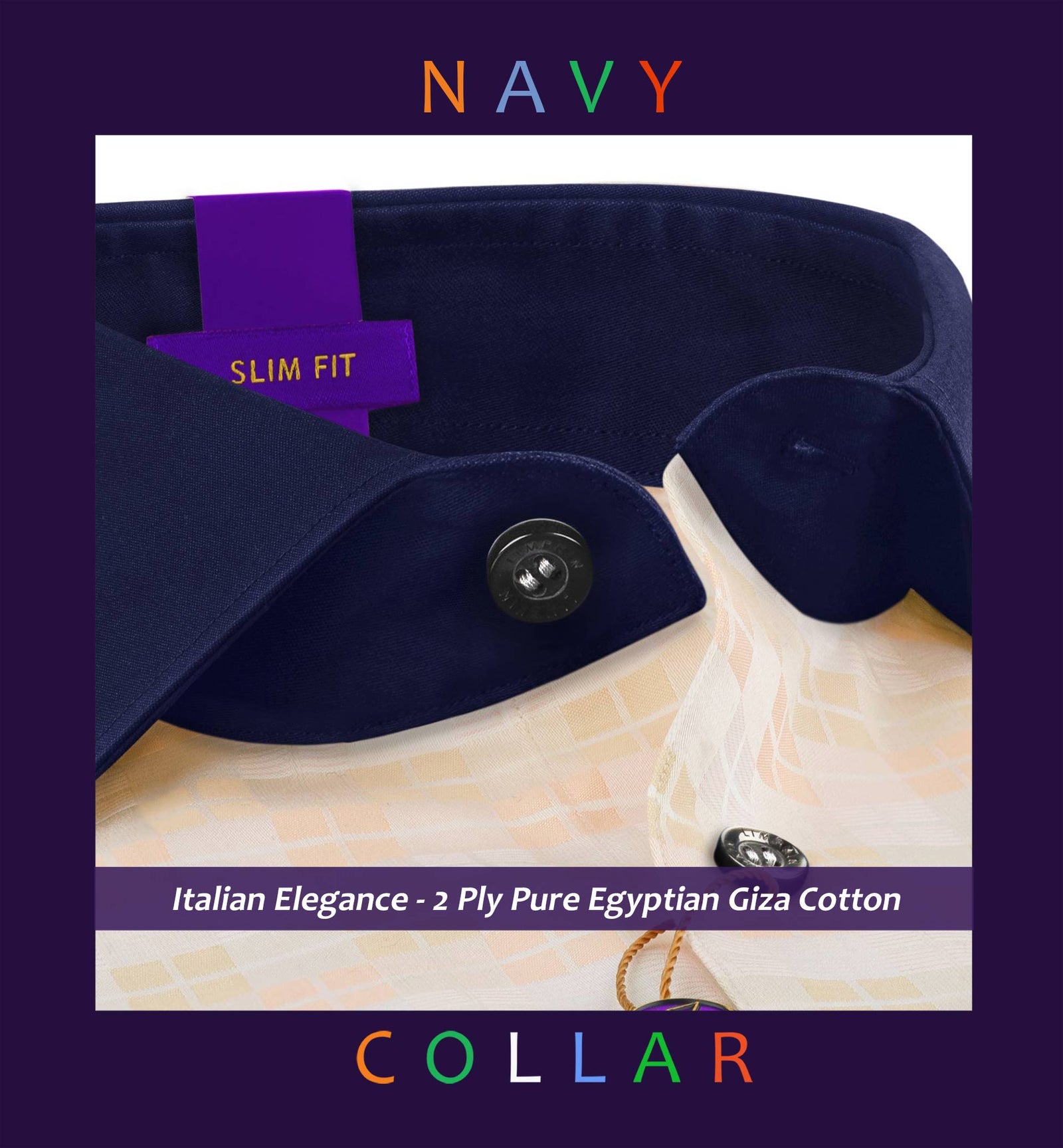 Montreux- Cantaloupe Orange Check- Navy Collar