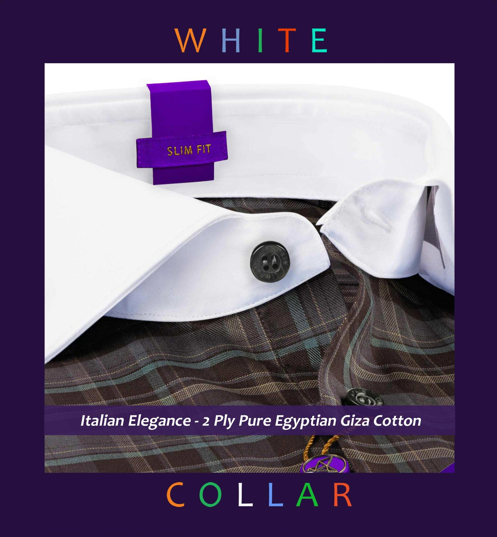 Pengfei- Teal & Brown Check- White Collar