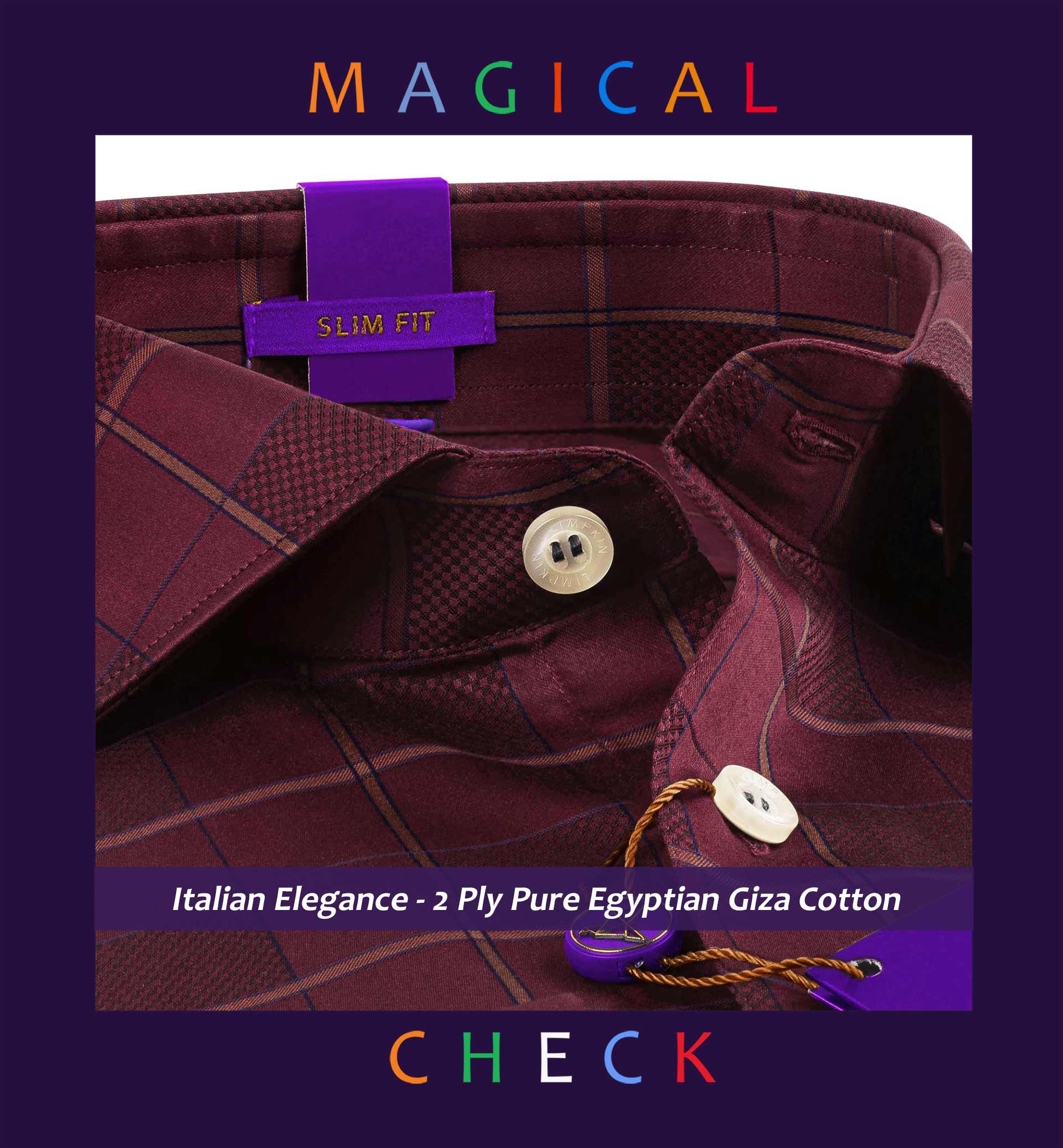 Vagator- Burgundy & Olive Magical Check