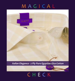 Seville- Beige & White Magical Check