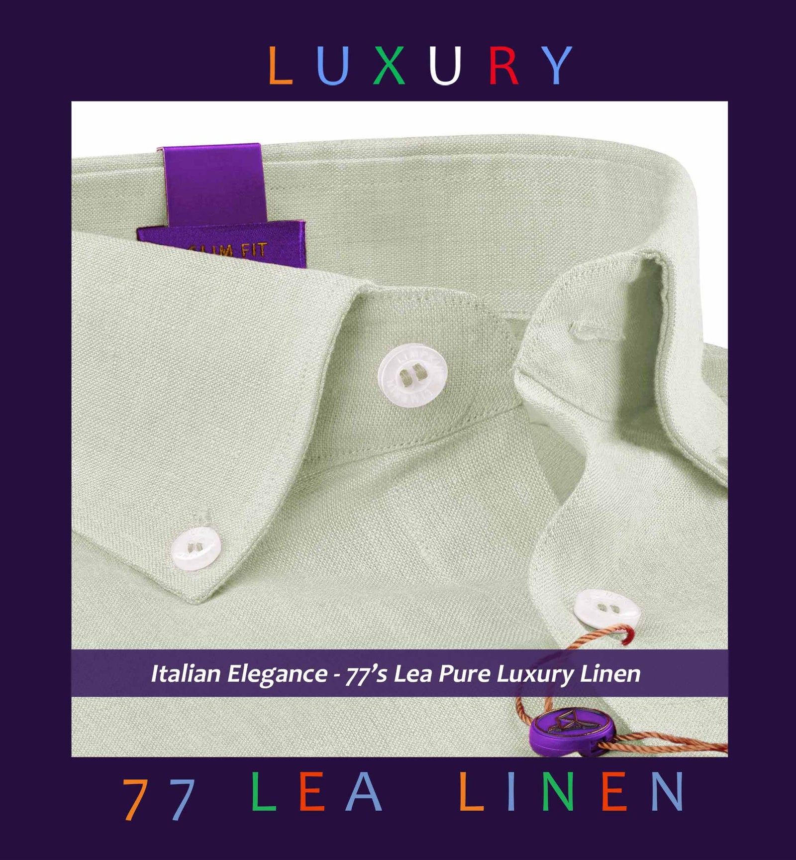 Santorini- Pearl Beige Linen- Button Down- 77's Lea Pure Luxury Linen