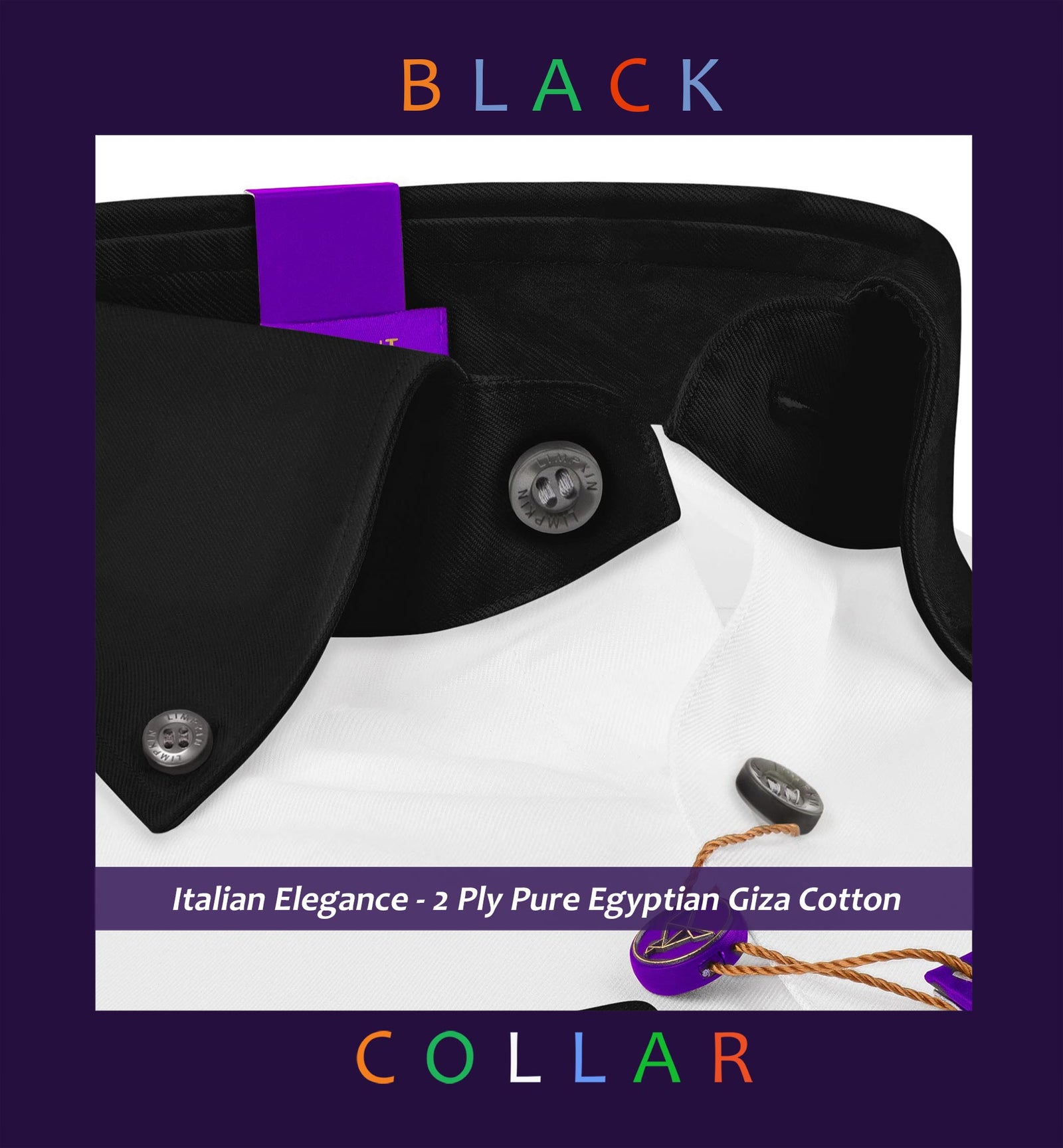 Bolivia- Pristine Pure White- Black Button Down