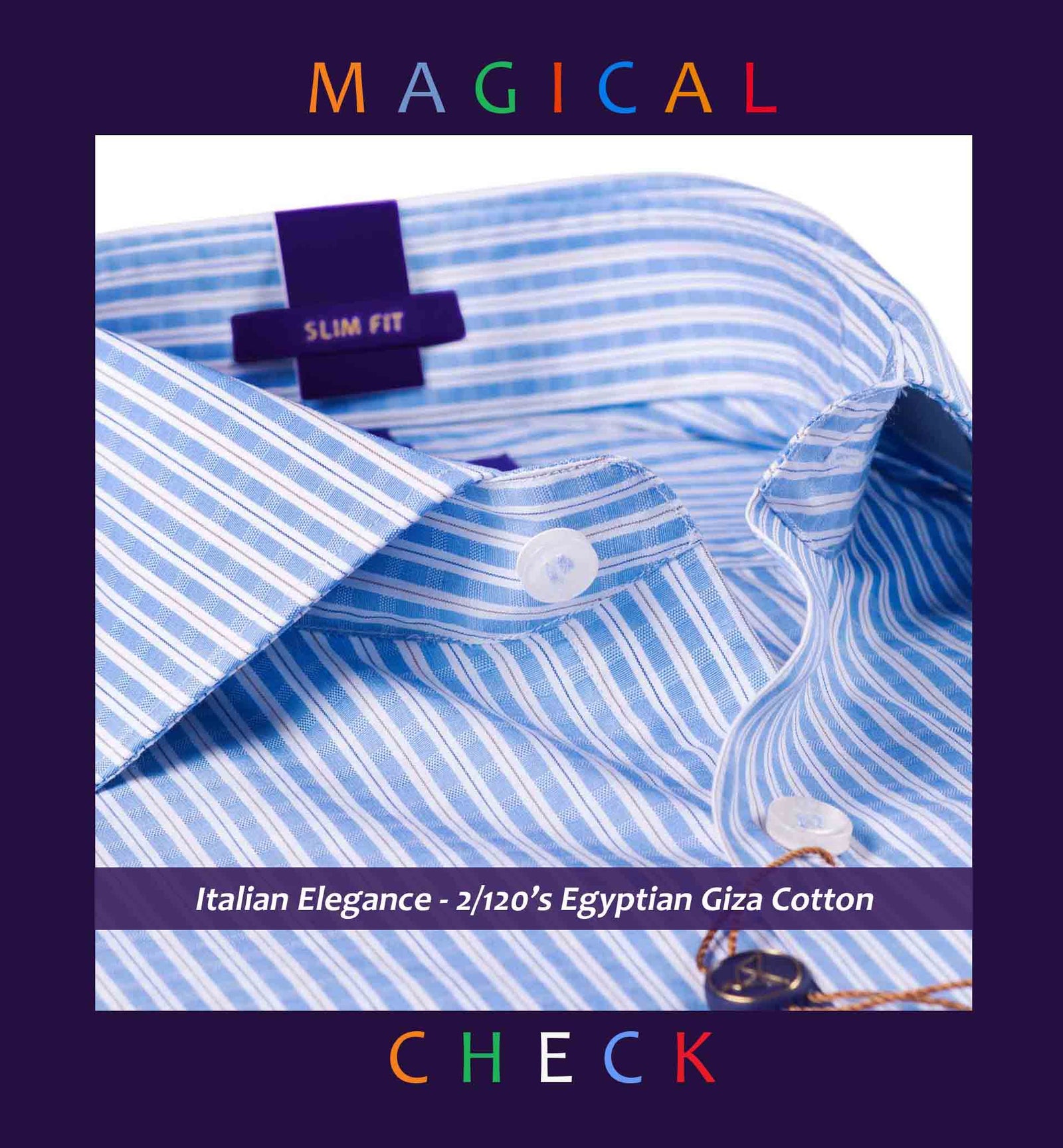 Galicia- Azure Blue & Beige Check