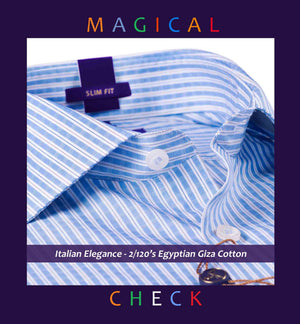 Galicia- Azure Blue & Beige Check