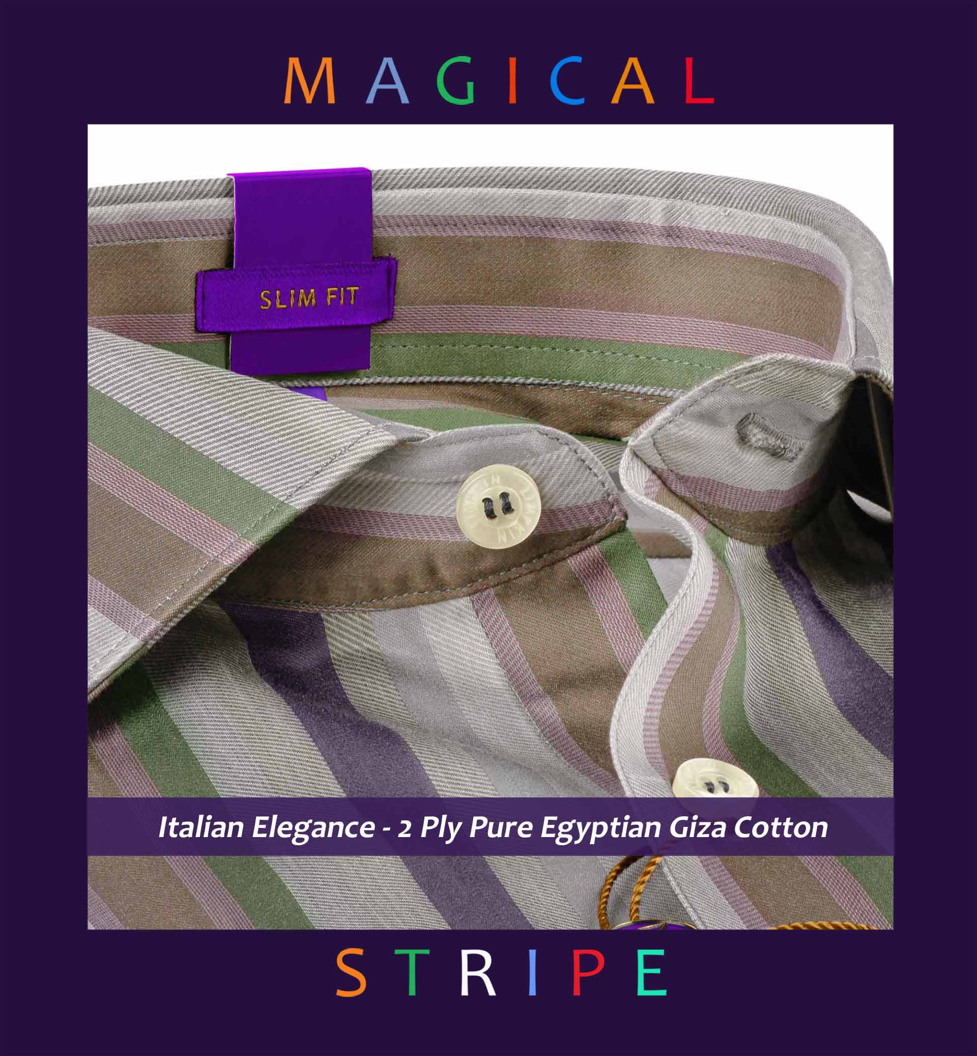 Nostrand- Flint Grey & Emerald Green Stripe