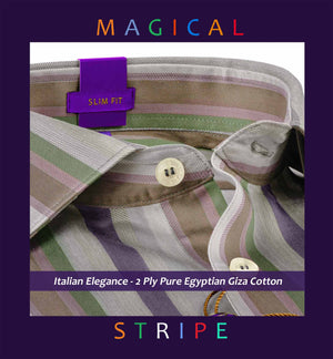 Nostrand- Flint Grey & Emerald Green Stripe