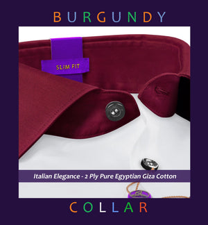 Copenhagen- The Best White- Burgundy Collar