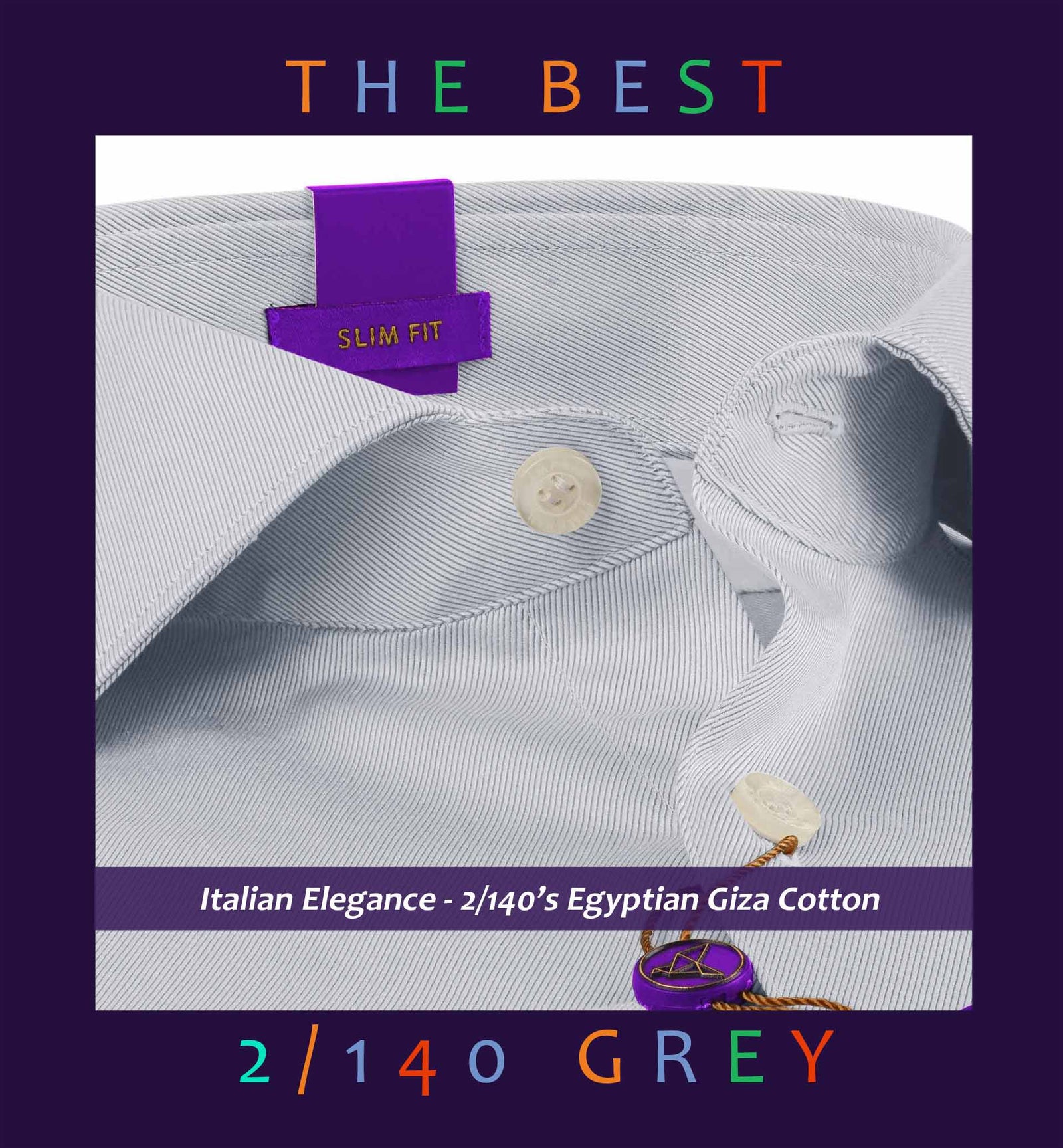Berkeley- The Best Formal Grey- 2/140 Egyptian Giza Cotton