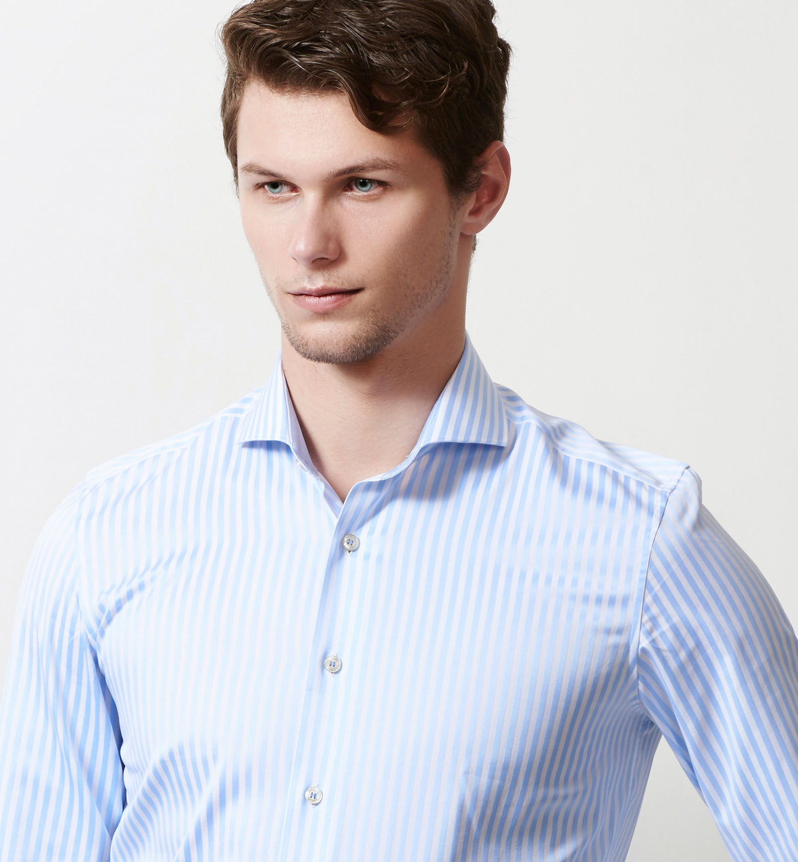 Montreal- Cerulean Blue & White Stripe