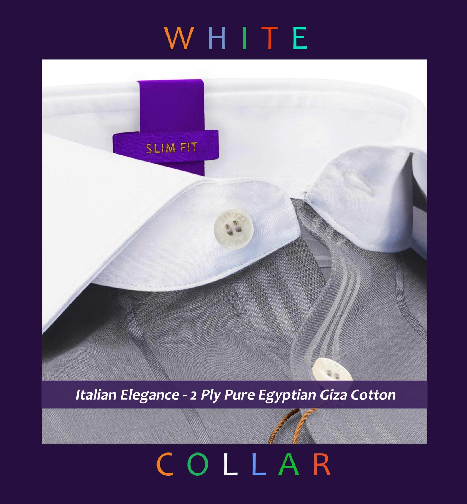 Portugal- Flint Grey Stripe- White Collar