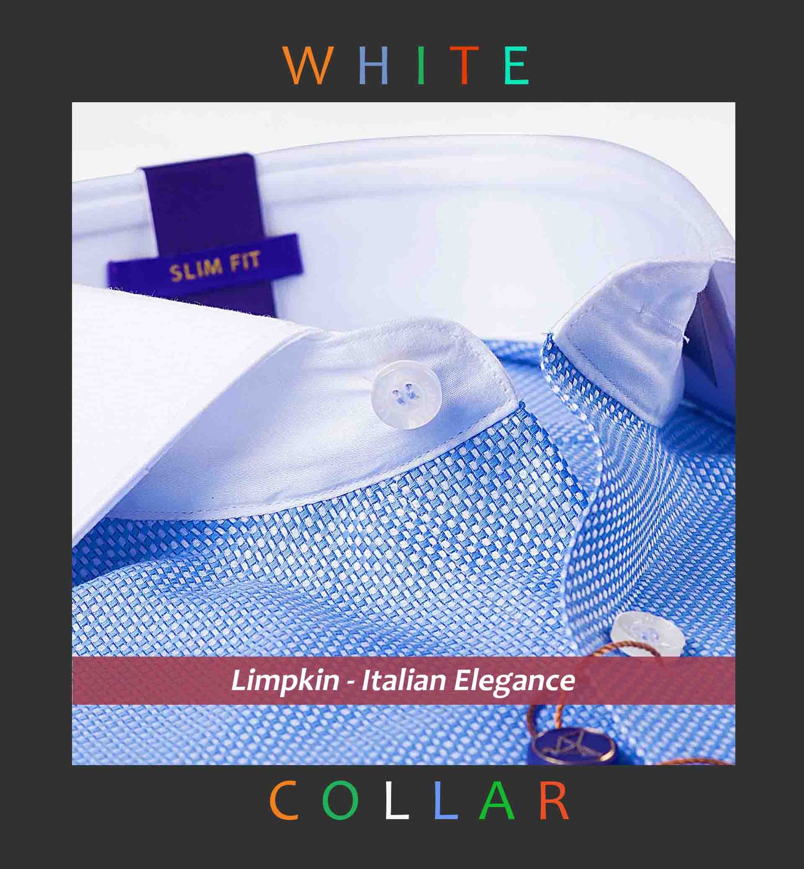 Florence- Azure Blue Structure- White Collar