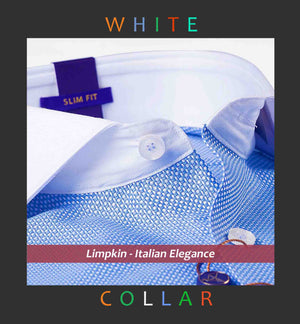 Florence- Azure Blue Structure- White Collar