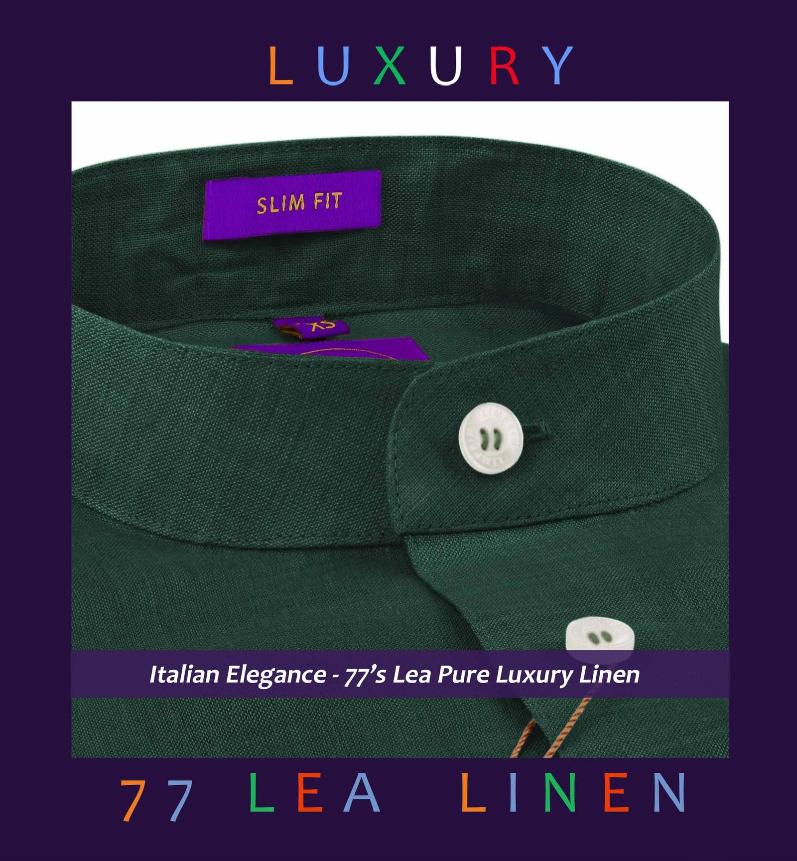 Newburgh- Emerald Green Linen- Mandarin Collar