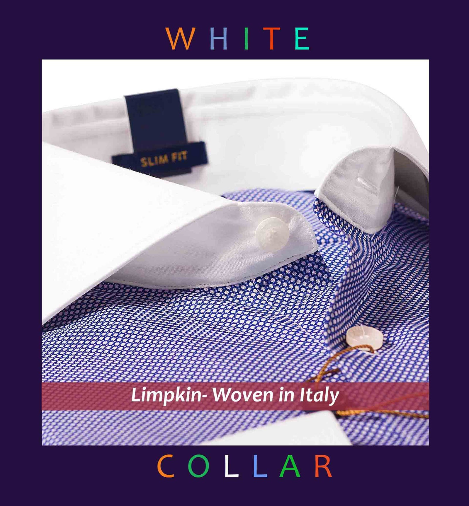 Newburgh- Navy Micro Structure- White Collar