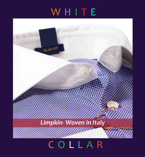 Newburgh- Navy Micro Structure- White Collar