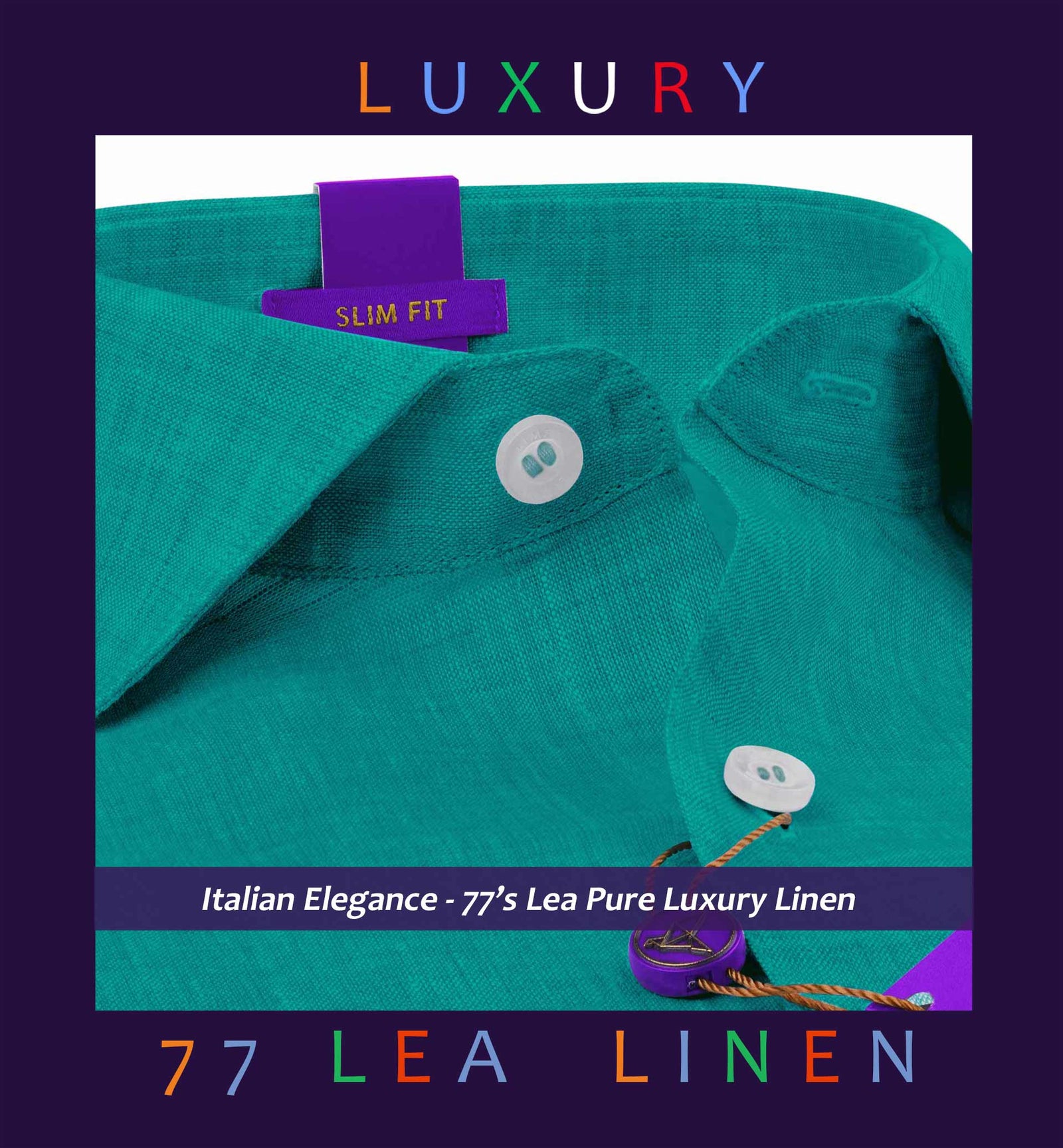 Brisbane- Emerald Green Solid Linen- 77's Lea Pure Luxury Linen