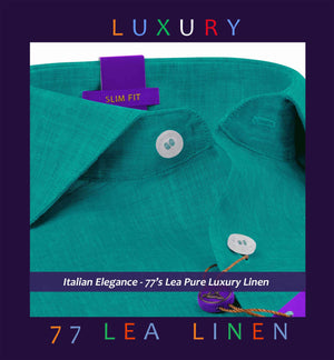 Brisbane- Emerald Green Solid Linen- 77's Lea Pure Luxury Linen