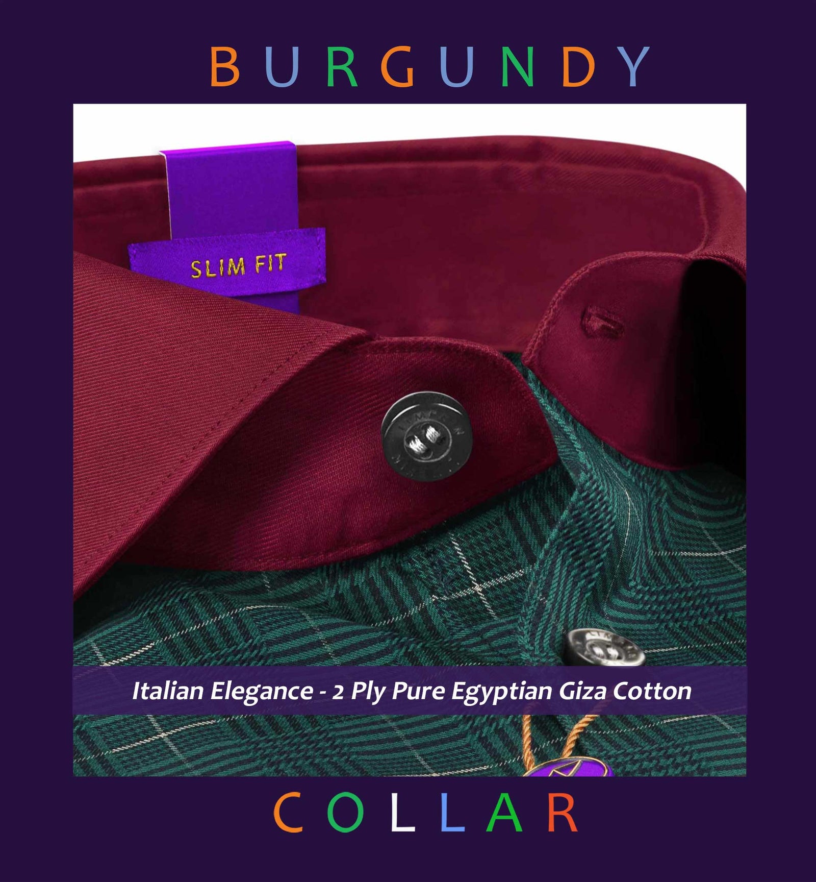 Pengfei- Seaweed Green & Beige Check- Burgundy Collar
