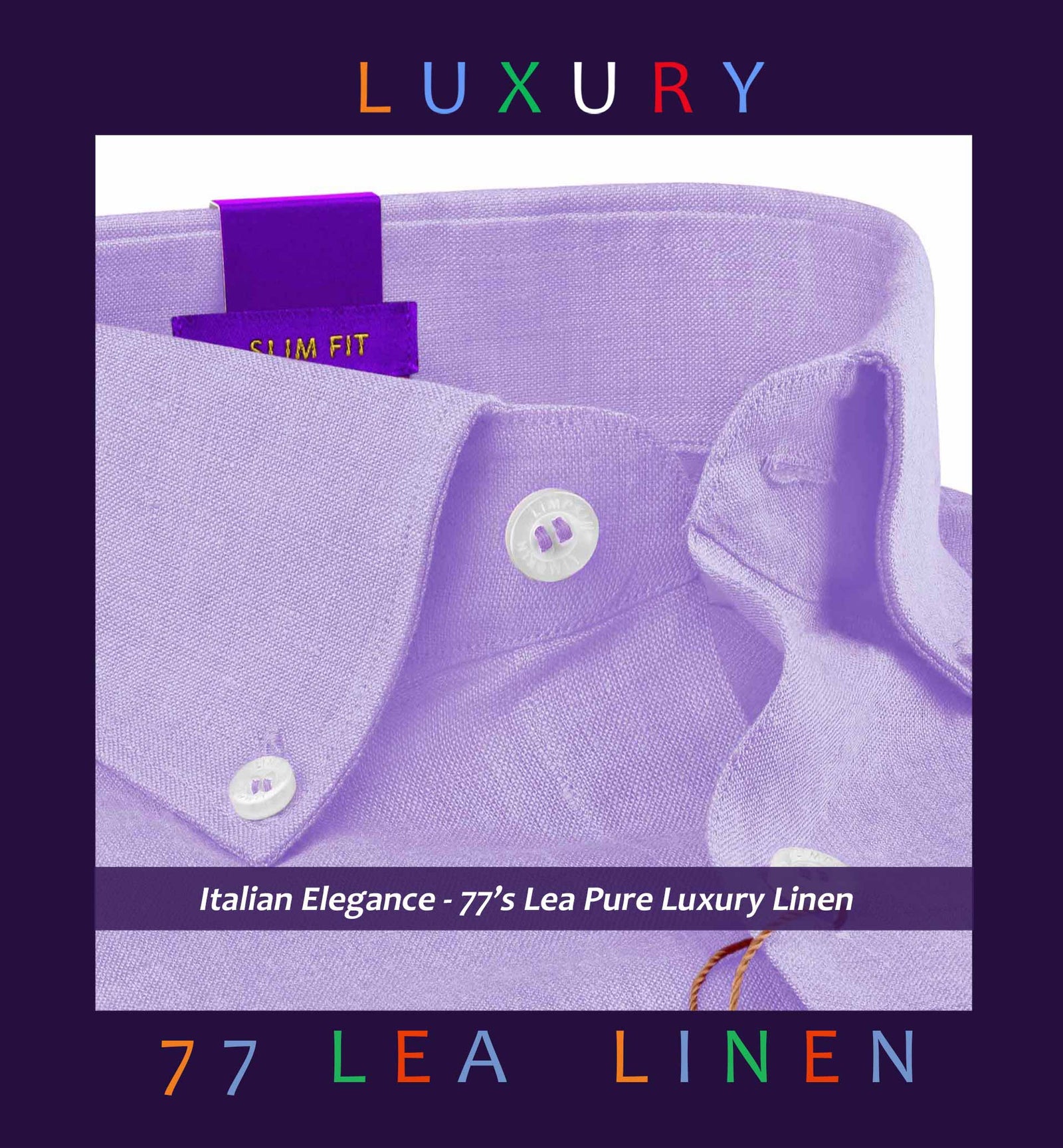 Porus- Periwinkle Lilac Solid Linen- Button Down