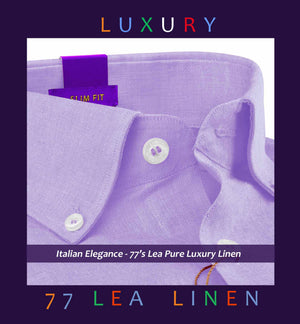 Porus- Periwinkle Lilac Solid Linen- Button Down