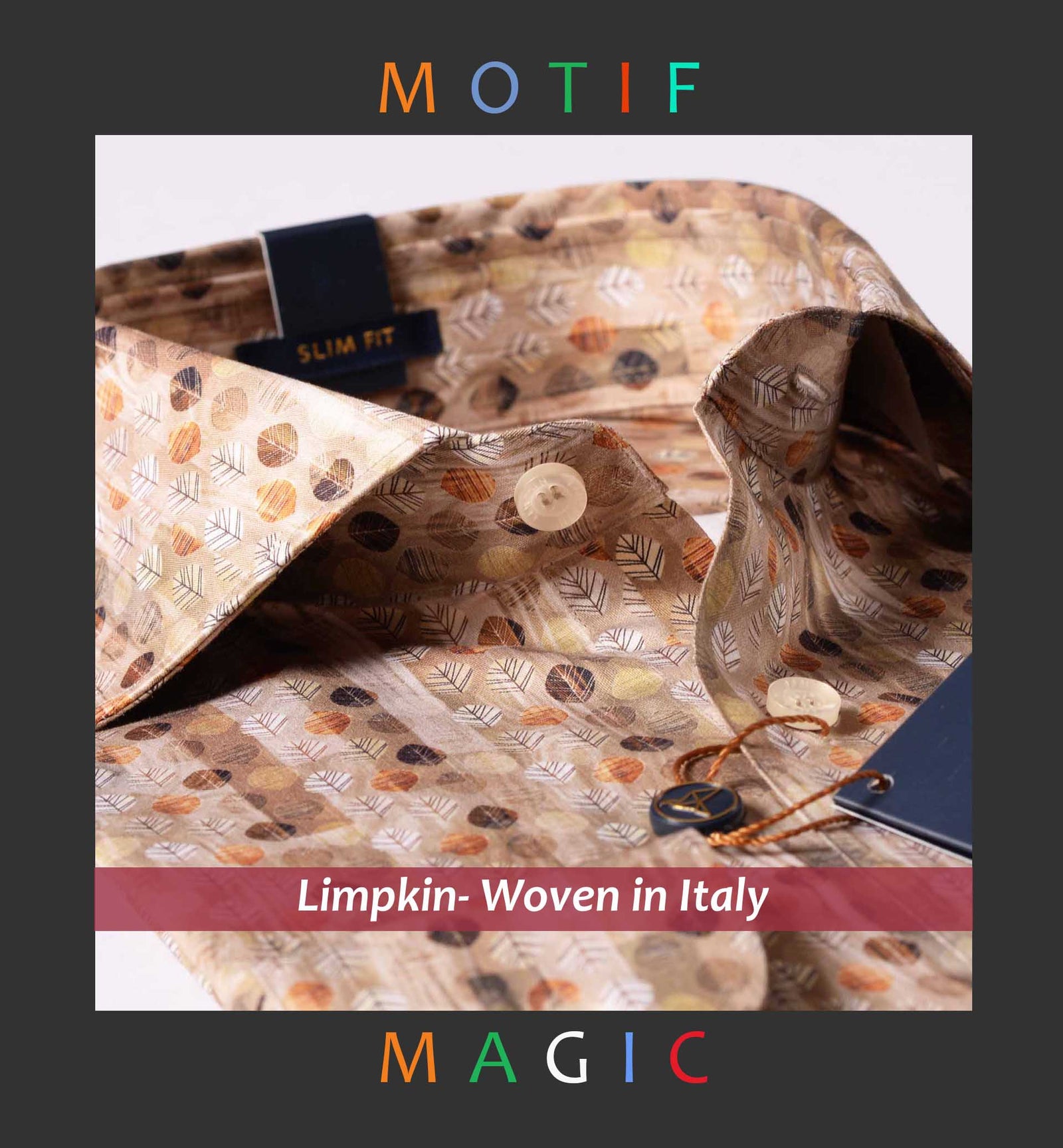 Monet- Beige & Brown Leaf Print