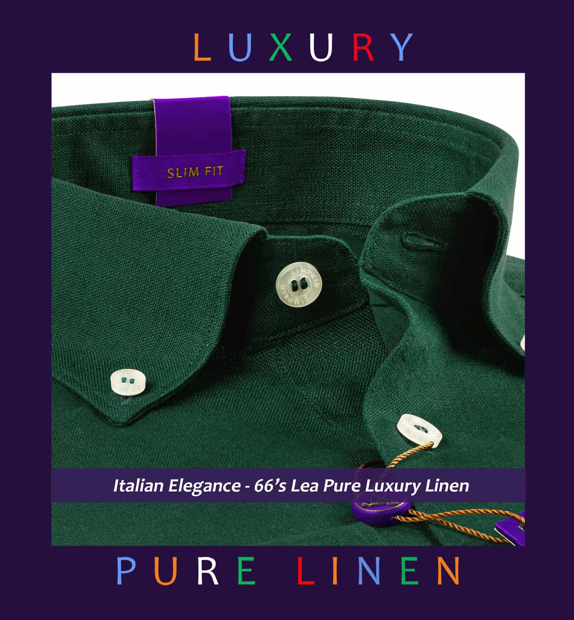 Avignon- Emerald Green Linen- Button Down