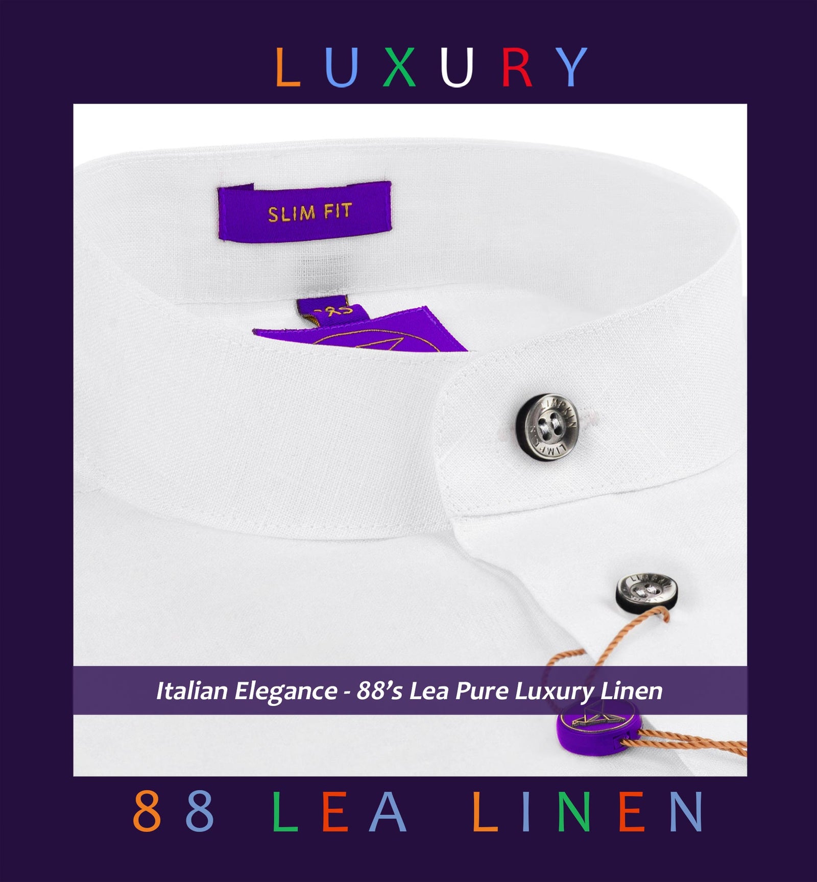 Trento- Pristine Pure White Linen- Contrast Details
